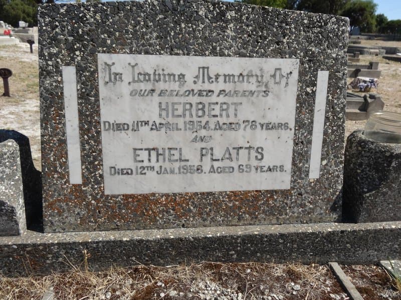 Herbert PLATTS gravestone