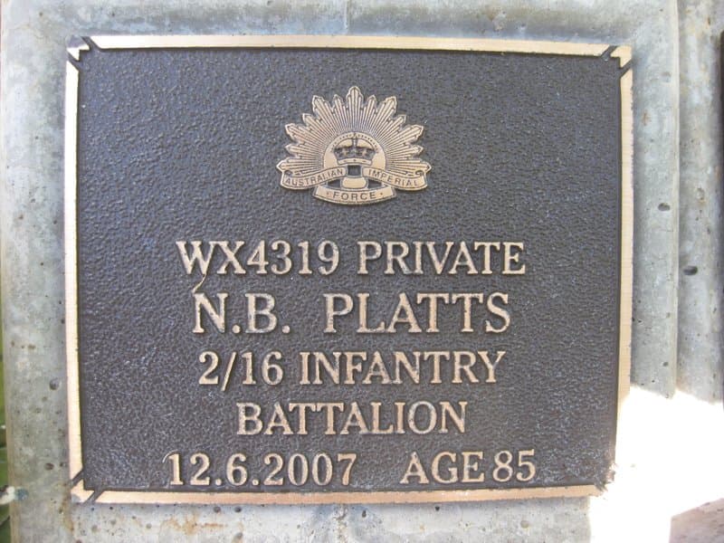 Noel Bertram PLATTS gravestone