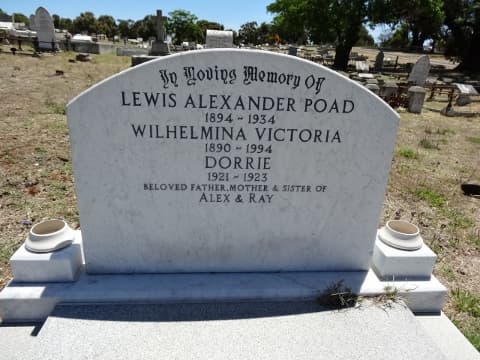 Lewis Alexander POAD gravestone