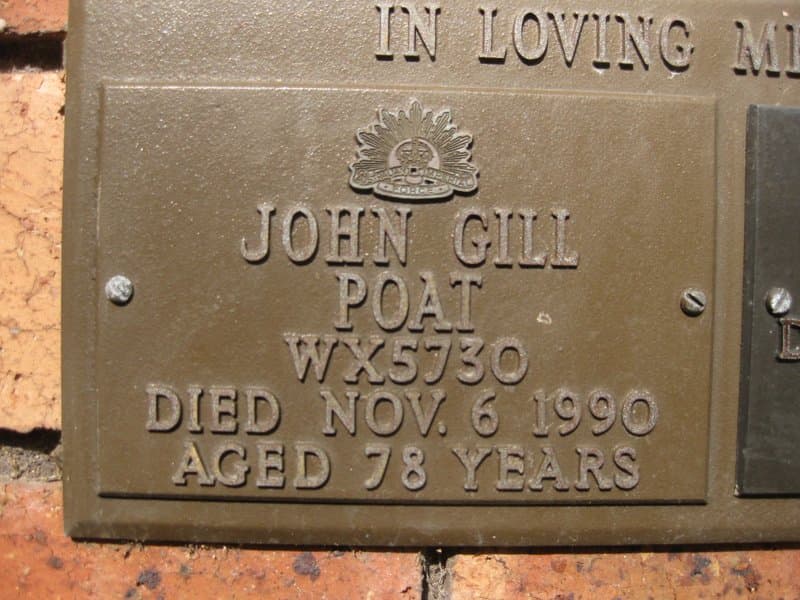 John Gill POAT gravestone
