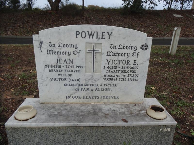 Victor Edward POWLEY gravestone