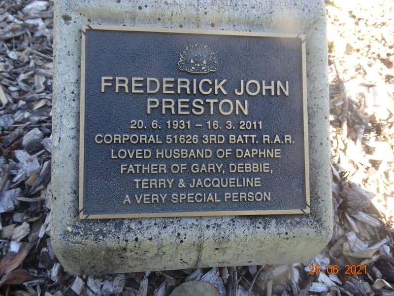 Frederick John PRESTON gravestone
