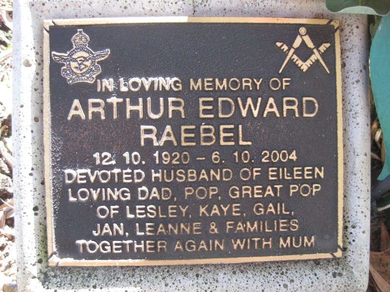 Arthur Edward RAEBEL gravestone