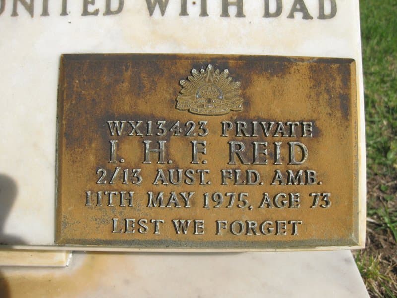 Ivan Henry Francis (Joe) REID gravestone