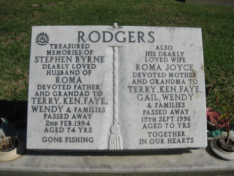 Stephen Byrne RODGERS gravestone