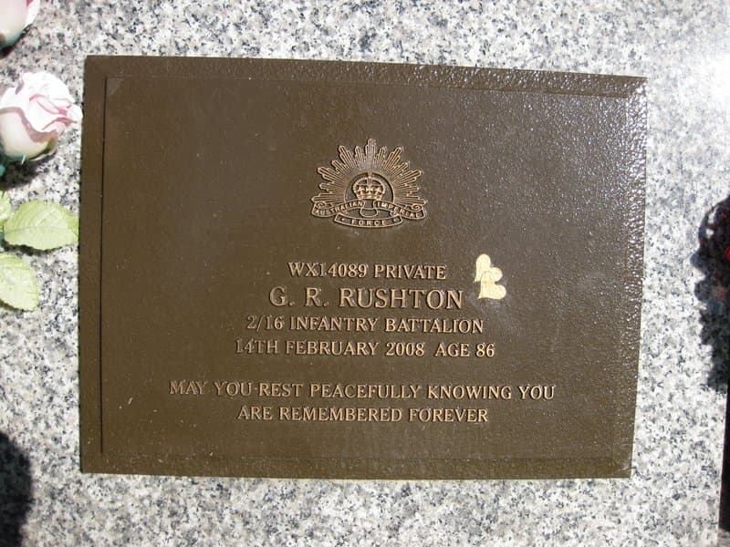 George RUSHTON gravestone