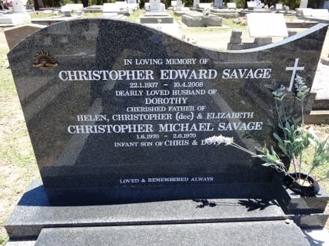 Sydney Edward SAVAGE gravestone