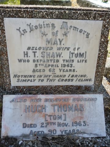 Hugh Thomas SHAW gravestone