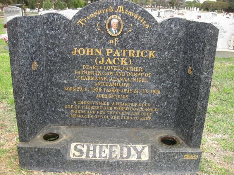 John Patrick (Jack) SHEEDY gravestone