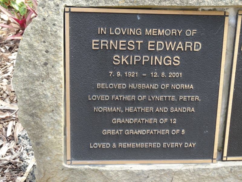 Ernest Edward SKIPPINGS gravestone