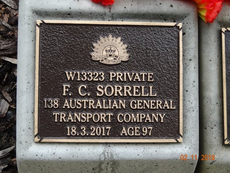 Fredrick Charles SORRELL gravestone