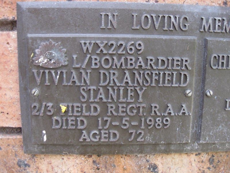 Vivian Dransfield STANLEY gravestone