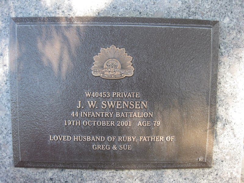 John William SWENSEN gravestone