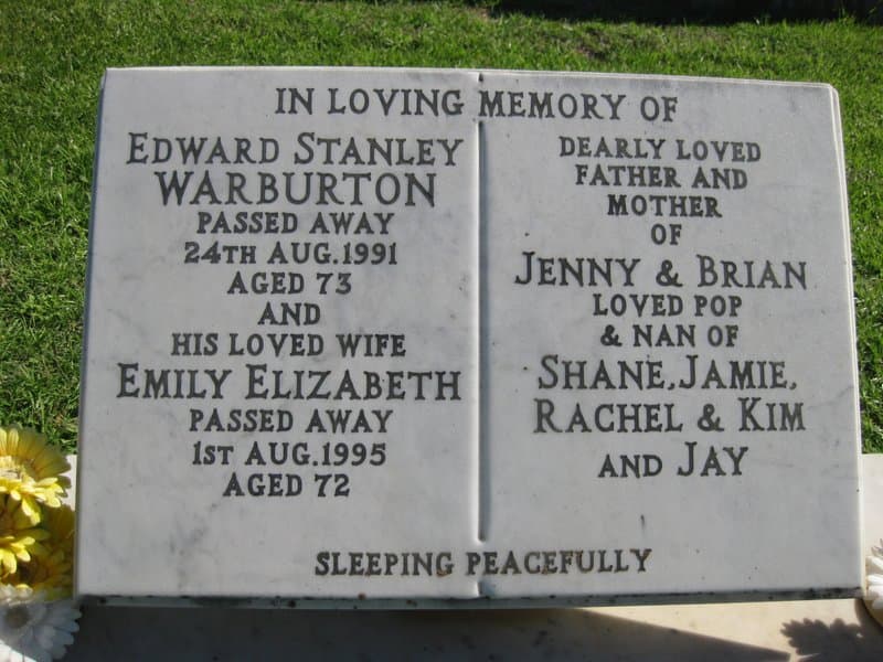 Edward Stanley WARBURTON gravestone