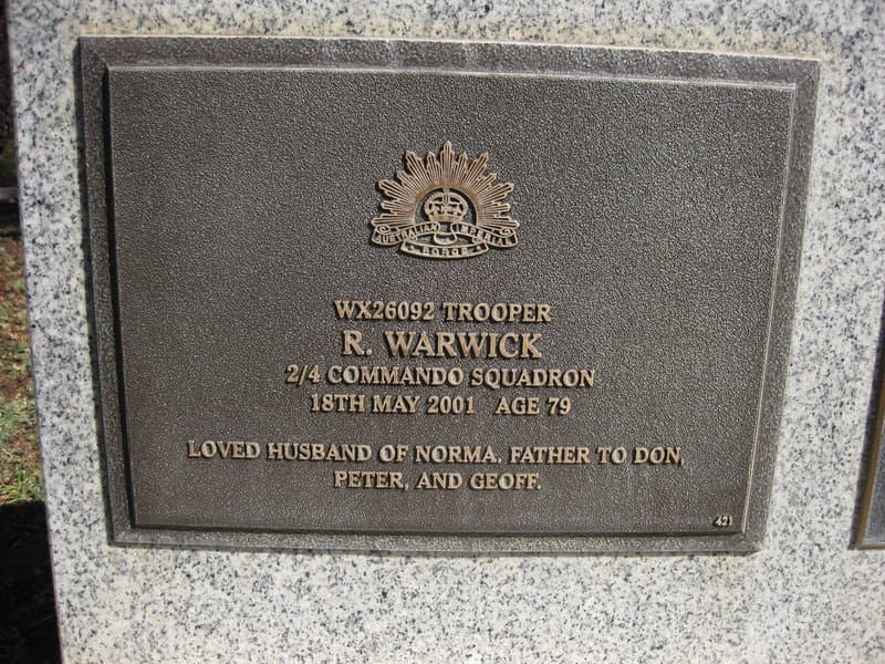 Robert WARWICK gravestone