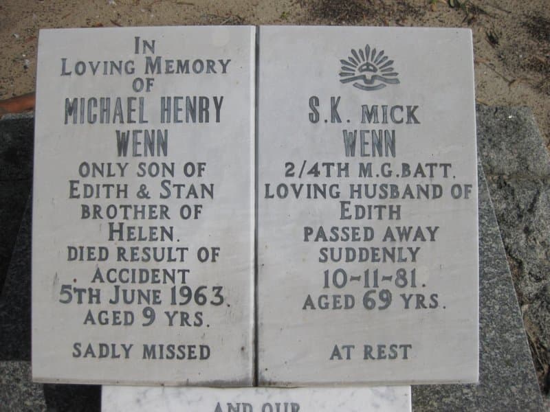Stanley Keith WENN gravestone