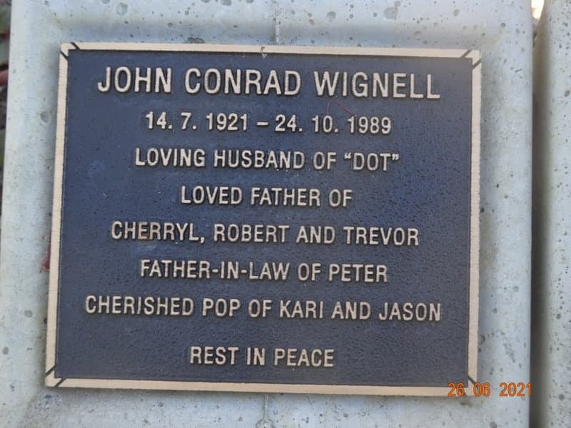 John Conrad WIGNELL gravestone