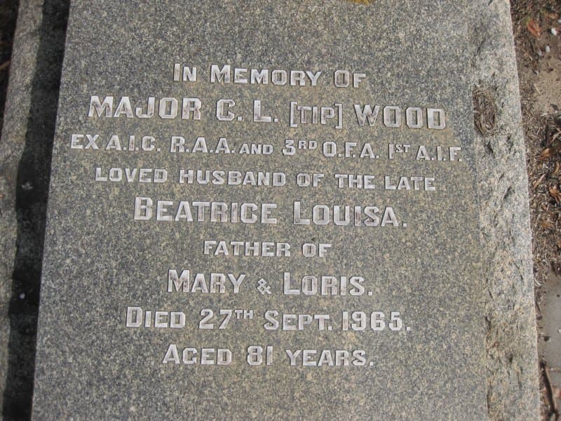 Clifton Loris (Tip) WOOD gravestone