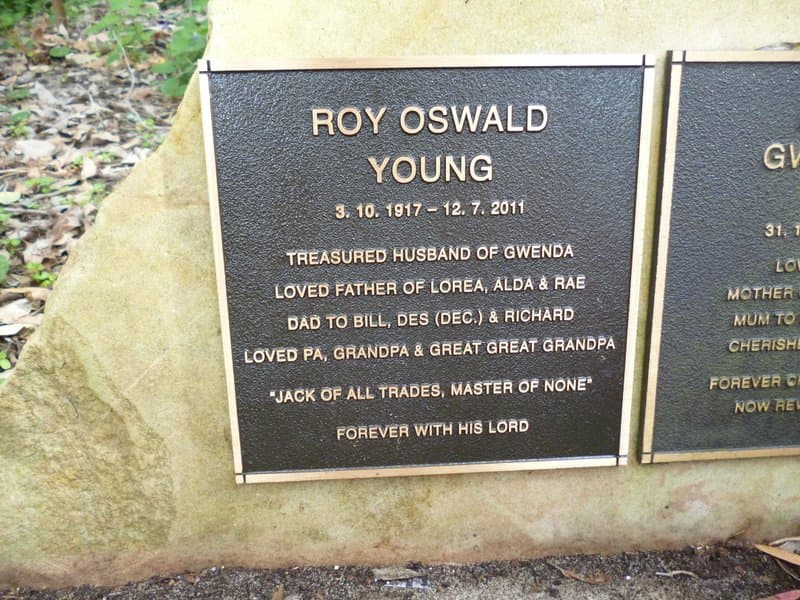 Roy Oswald YOUNG gravestone