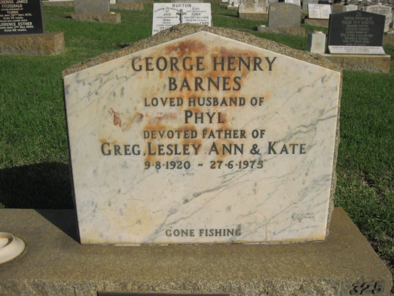 George Henry BARNES gravestone photograph 2