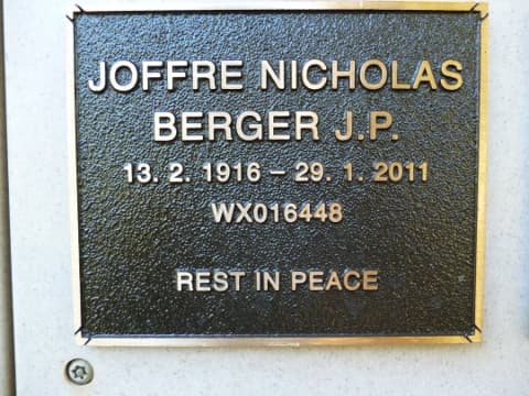 Joffre Nicholas BERGER gravestone photograph 1