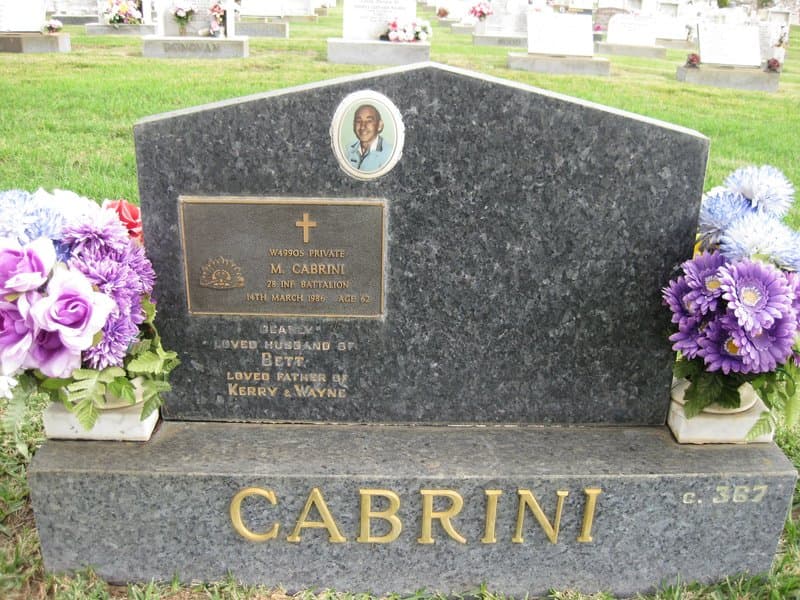 Modesto CABRINI gravestone photograph 2