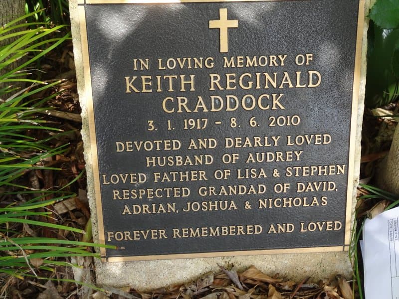 Keith Reginald CRADDOCK gravestone photograph 1