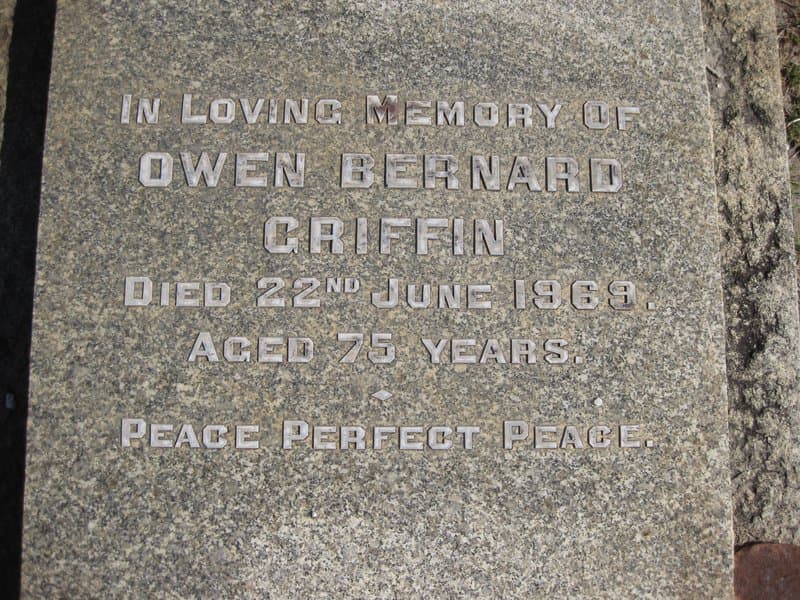 Owen Bernard GRIFFIN gravestone photograph 2