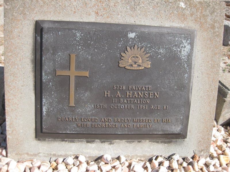 Hans Axel HANSEN gravestone photograph 2