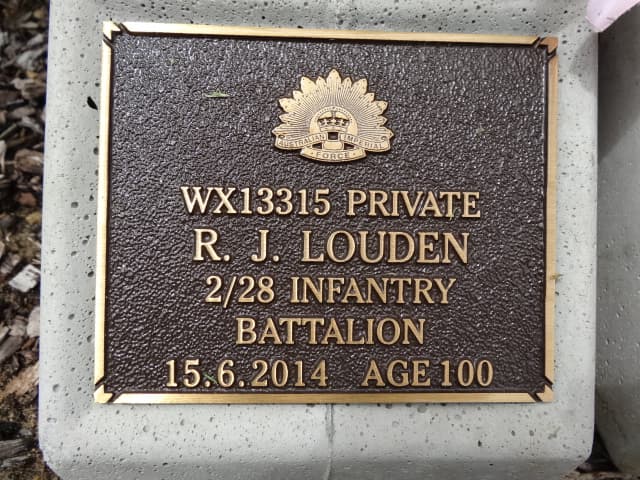 Reginald James LOUDEN gravestone photograph 2
