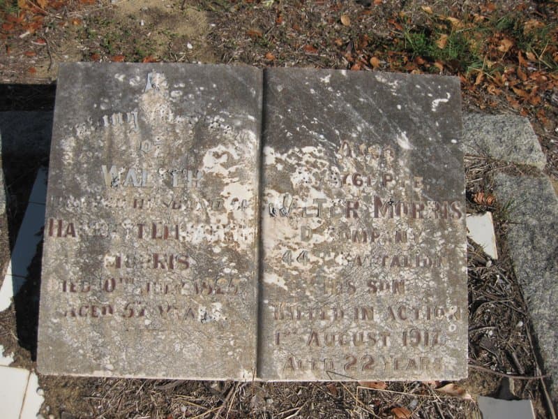 Walter MORRIS gravestone photograph 2