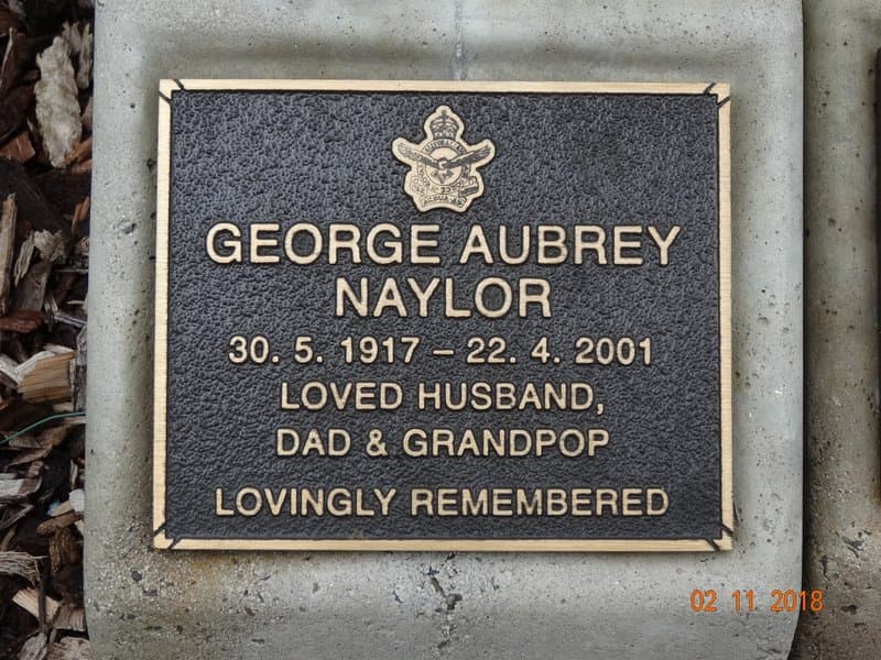 George Aubrey NAYLOR gravestone photograph 2