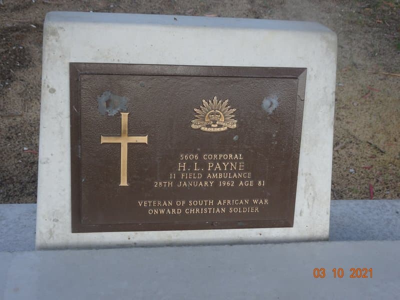 Harry Lewis PAYNE gravestone photograph 2
