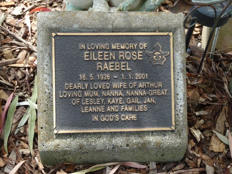 Arthur Edward RAEBEL gravestone photograph 2