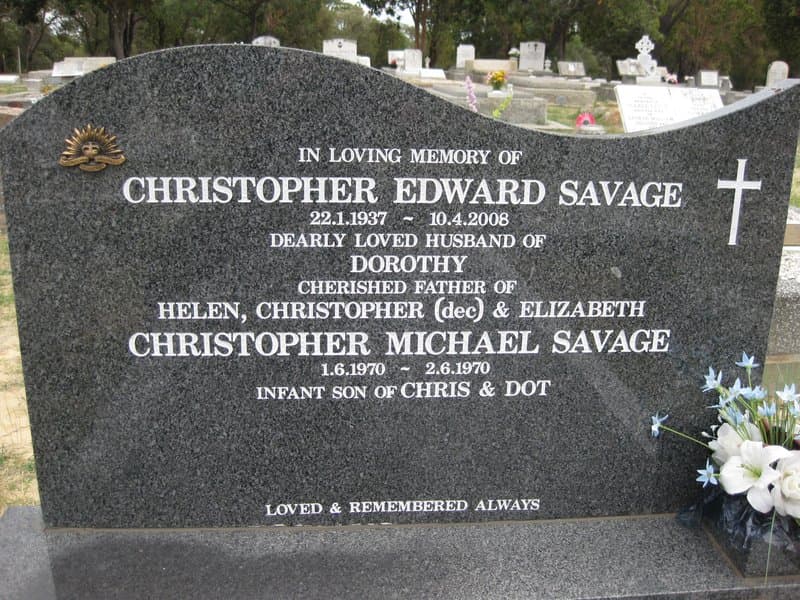 Sydney Edward SAVAGE gravestone photograph 2