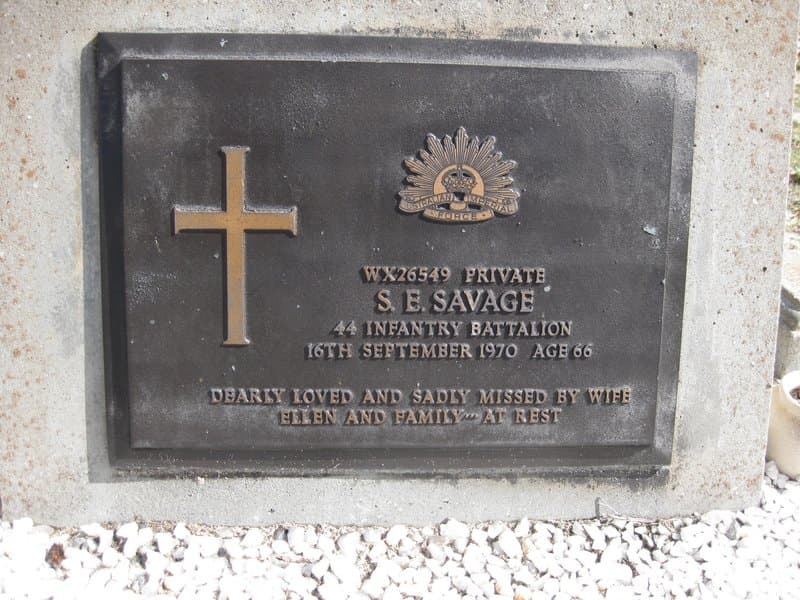 Sydney Edward SAVAGE gravestone photograph 3