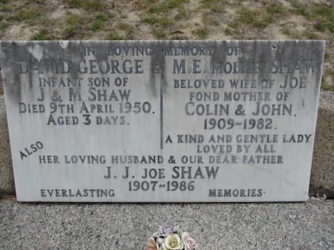 Joseph James SHAW gravestone photograph 2