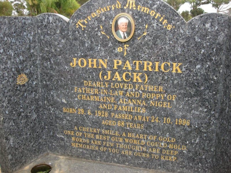 John Patrick (Jack) SHEEDY gravestone photograph 2